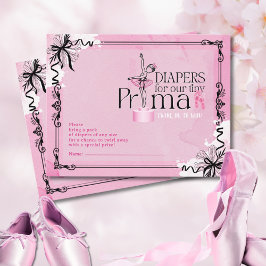 Cartão de Rifa de Fraldas Tema Ballet