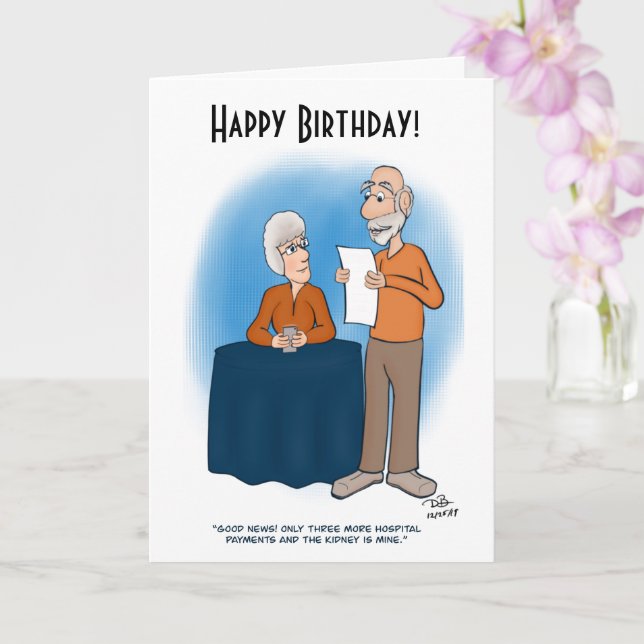 Cartão de Rim Dobrado Cartão de Aniversário (Orquídea)