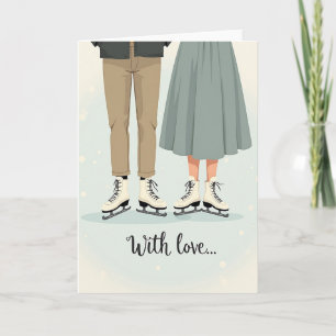 Cartão de Romance de Inverno de Coração