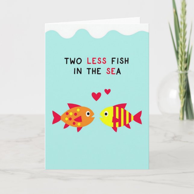 Cartão de Romance de Peixes Alegres (Frente)