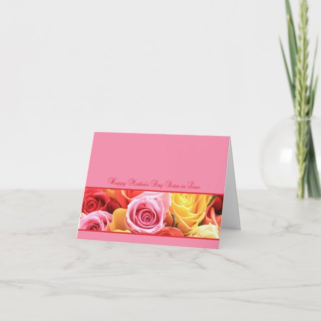 Cartão de rosa da irmã em Direito Feliz (Frente)