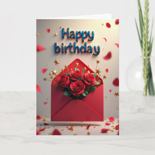 Cartão de Rosas de Aniversário Doces