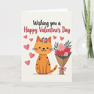 Cartão de Rosas do Dia dos Namorados do Gato