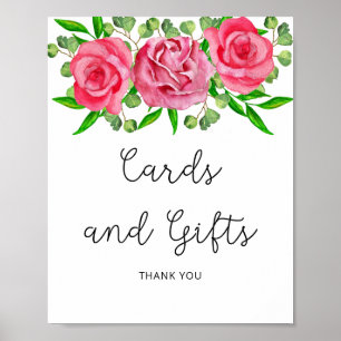Cartão de rosas em aquarela Poster de Presentes