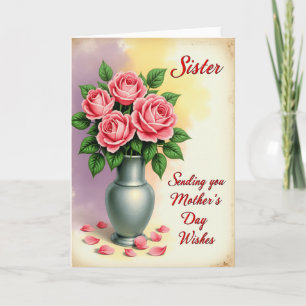 Cartão de Rosas Florais com Bolinhas