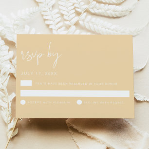 Cartão de RSVP Amarelo Manteiga Minimalista LEAH p