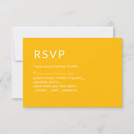 Cartão de RSVP Amarelo Minimalista