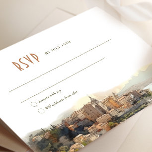 Cartão de RSVP Aquarela Cote d'Azur Riviera France