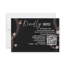 Cartão de RSVP Arch Serenity Black Premium