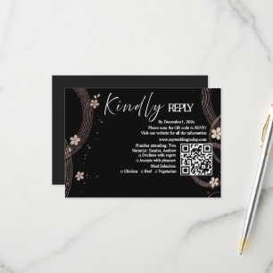 Cartão de RSVP Arch Serenity Black Premium