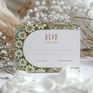 Cartão de RSVP Art Nouveau para Convite de Casamen