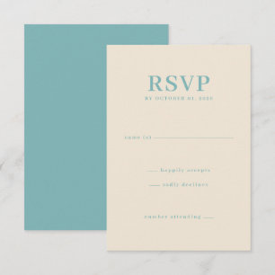 Cartão de RSVP Azul Elegante