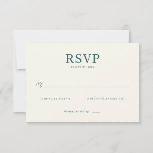 Cartão de RSVP Azul-Elegante