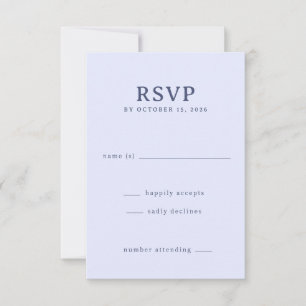 Cartão de RSVP Azul Elegante