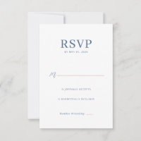 Cartão de RSVP Azul Elegante