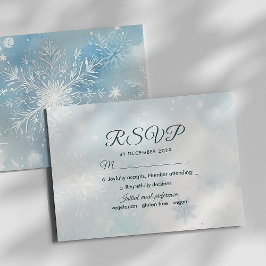 Cartão de RSVP Azul Empoeirado Winter Wonderland