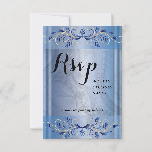 Cartão de Rsvp azul-marinho (Frente)