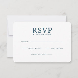 Cartão de RSVP Azul Marinho Elegante