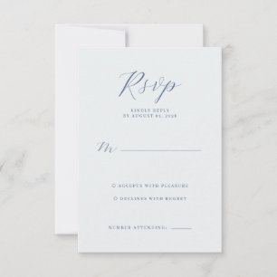 Cartão de RSVP Azul Marinho Elegante