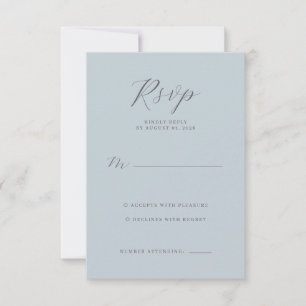 Cartão de RSVP Azul Sereno