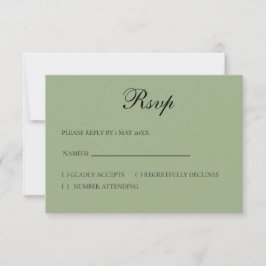 Cartão de RSVP básico e elegante