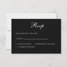 Cartão de RSVP básico e elegante