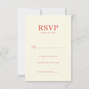 Cartão de RSVP Bege Elegante