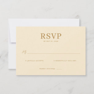 Cartão de RSVP Bege Elegante