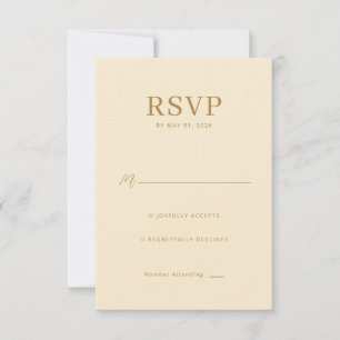 Cartão de RSVP Bege Elegante