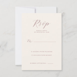 Cartão de RSVP Bege Elegante