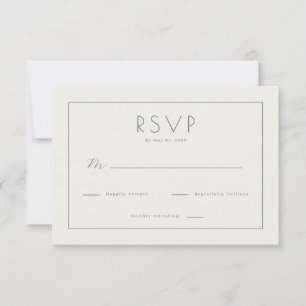 Cartão de RSVP Bege Elegante
