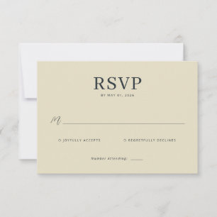 Cartão de RSVP Bege Elegante