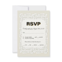 Cartão de RSVP branco elegante personalizado para 