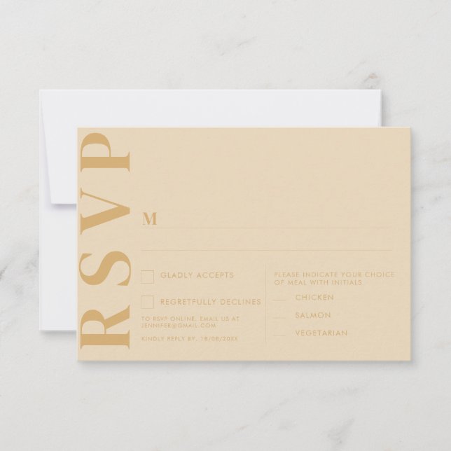 Cartão de RSVP Branco Minimal Holandês (Frente)