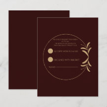Cartão de RSVP Burgundy Profundo Real Personalizad
