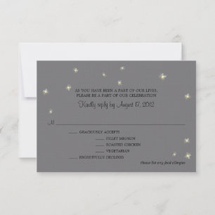 Cartão de RSVP Capricho Fireflies