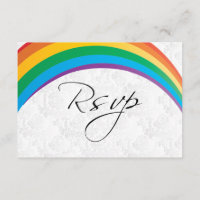 Cartão de RSVP Casamento Gay Arco-íris