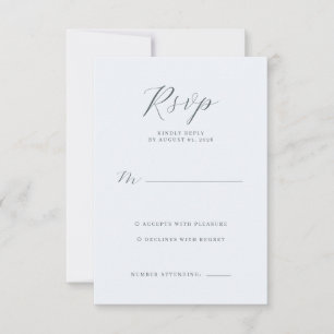 Cartão de RSVP Cinza Elegante