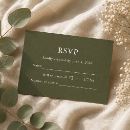 Cartão de RSVP clássico de script moderno elegante