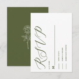 CARTÃO DE RSVP CLÁSSICO OLIVA VERDE