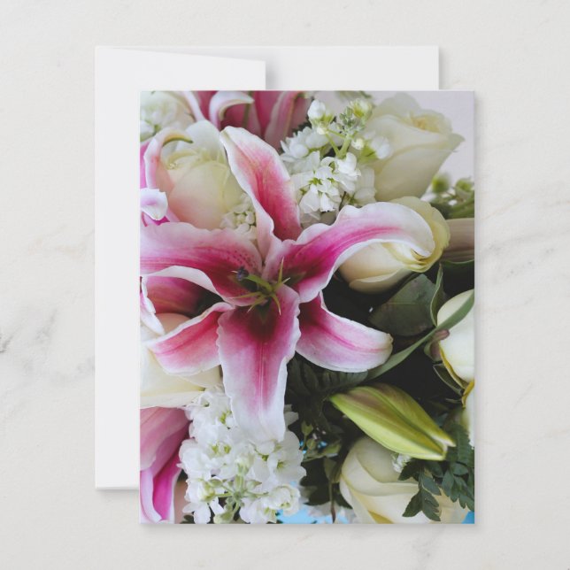 cartão de RSVP com capa floral (Frente)