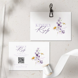 Cartão de RSVP com Código QR Floral Elegante