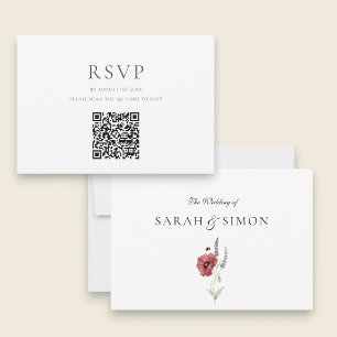 Cartão de RSVP com Código QR Moderno