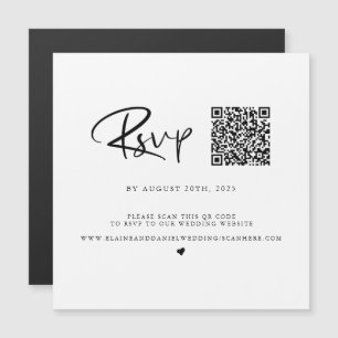 Cartão de RSVP com Foto em Preto e Branco de Códig