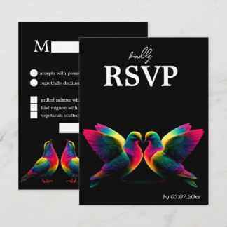 🌈 Cartão de RSVP com Menu & Código QR Doves of P