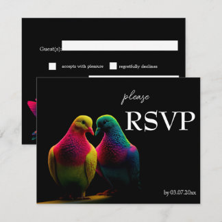 🌈 Cartão de RSVP com pedido de música Doves of Pr