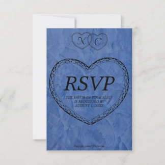 Cartão de RSVP Corações Azuis da Toscana