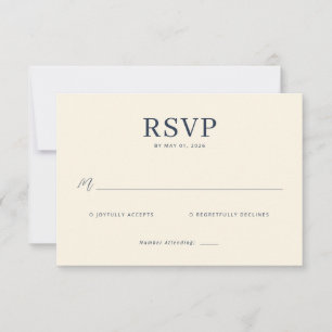 Cartão de RSVP Creme Elegante