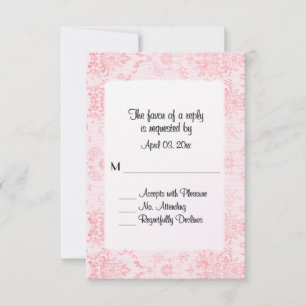 Cartão de RSVP Damask Rosa