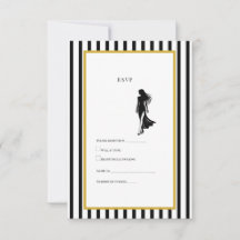 Cartão de RSVP de Aniversário de 21 Anos Preto e D